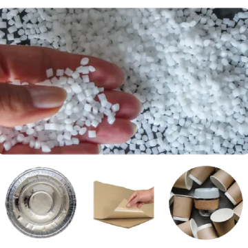 Compostable extrusion coating resin granules